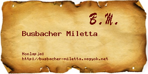 Busbacher Miletta névjegykártya